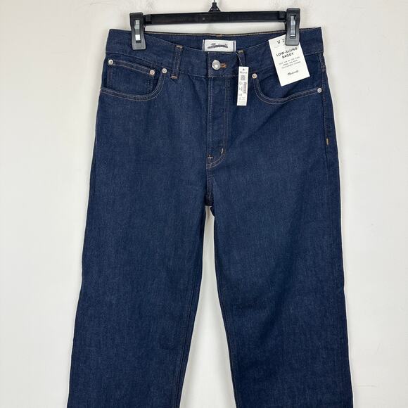 Madewell Petite Low Slung Baggy Jeans Rinse Wash Dark Blue Rigid US 27P NWT - Picture 8 of 14